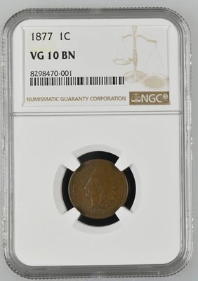 1877 Indian Cent NGC VG-10 BN - Image 1 of 2