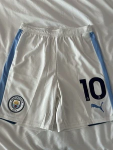 Manchester City Mens Football Shorts 23/24 with #10 Size Small - Picture 1 of 4