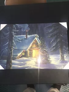 New Sealed Battery Lighted Christmas Canvas Picture 16" x 20" - Picture 1 of 8