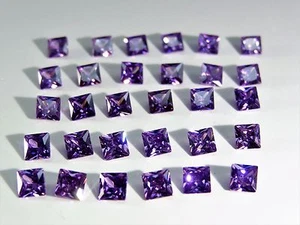 Amethyst Square Princess Cut Stones SIZE CHOICE Cubic Zirconia Loose Gemstones - Picture 1 of 4