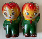 Vintage Strawberry Heads Boys in Suits Salt & Pepper Shakers & Tag Japan Decor
