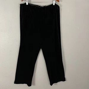 Alex Evenings Pants 2X Black Velvet Pull On Elastic Waist Straight Leg Dressy - Picture 1 of 5
