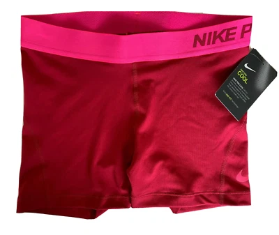 NEW! NIKE PRO COOL [M] Women's 3.0" COMPRESSION Shorts-Burgundy/Pink 849989-620 - Image 1 of 3