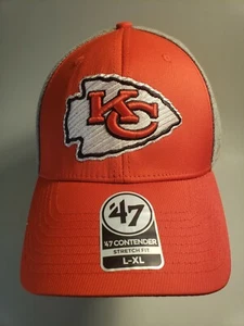 47 Brand Kansas City Chiefs Brand NFL Sm-Med Red & Grey Stretch Fit Hat - Picture 1 of 4