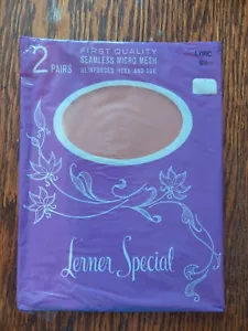 Calze NOS vintage Lerner senza cuciture trasparenti 2 paia misura 8,5 micro mesh - Foto 1 di 4