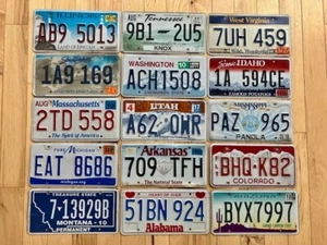Gift Set of 15 Craft/Worn Condition License Plates - Picture 1 of 4