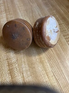 2 Vintage Hardwood Wood Door Knob Architectural Salvage - Picture 1 of 5