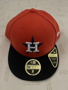 Neu Houston Astros New Era orange flache gebogene Schirmmütze nicht verstellbar Größe 8 - Bild 1 von 5