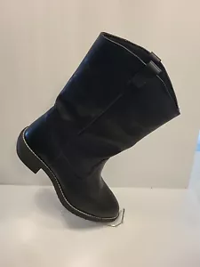 Mason Western Black Leather Cowboy Boots Men's 9.5 D Vibram Oil Resistant Soles - Picture 1 of 24