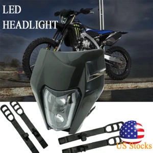 For Honda CRF250F CRF450R/X CRF250R XR400 Dirt Bike LED Headlight BLACK Fairing - Picture 1 of 10