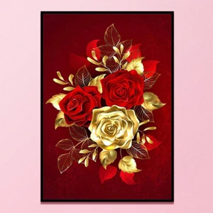 Filo di cotone ecologico da ricamo completo 11CT 3 fili Panno bianco Golden Rose - Foto 1 di 18