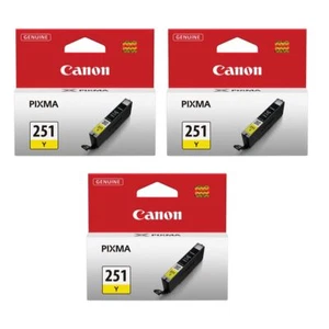 3er-Pack Canon Pixma 251Y gelber Tintentank mit Standardkapazität - CLI-251Y - Bild 1 von 3