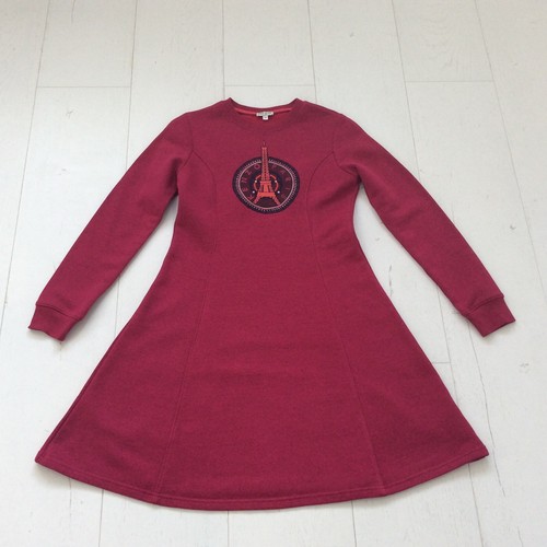 Autentico Vestito Maglione Kenzo Big Girl Torre Eiffel Logo A Line Età 16 Anni