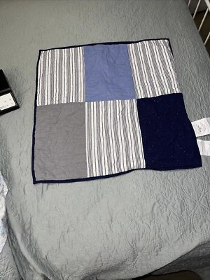 Pottery Barn Kids Patchwork Acolchado Euro Shams Azul Gris (Juego de 2) Foto 1 de 4