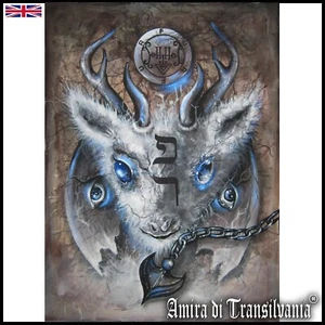 art painting contemporary animal portrait fawn deer furfur lemegeton magic seal - Picture 1 of 24