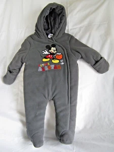 Disney Bebé Mickey Mouse Invierno Vellón Forrado Con Capucha Traje de Nieve Talla 6-9 meses Gris - Imagen 1 de 6
