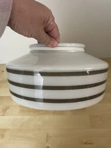 Vintage? Milk Glass Ceiling Shade with Gold Stripes Art Deco - Picture 1 of 12