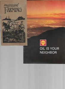 SHELL OIL 2 UNIQUE VINTAGE ITEMS-EASY GOING FARMING & OIL IS YOUR NEIGHBOR - Picture 1 of 4