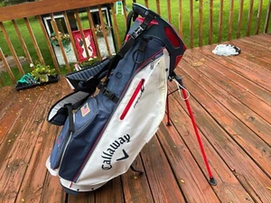Callaway Fairway C Stand Golf Cart Carry Bag 4-Way Divider Red White Blue USA - Picture 1 of 6