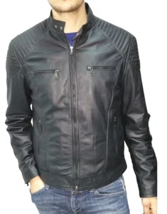 GIACCA GIUBBINO DA UOMO ARTIGIANALE, GIUBBINO IN VERA PELLE MOD.LORIS-NERO - Imagen 1 de 5