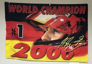 Michael Schumacher 2000 World Champion Flag Germany Background 38x55 F1 Ferrari - Picture 1 of 5