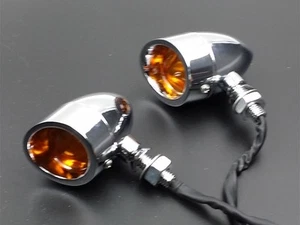 Señal de giro de bala cromada con visera para Honda Kawasaki Suzuki Yamaha VN VTX CB - Imagen 1 de 10