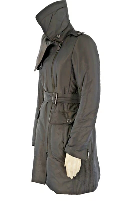 Burberry Olive Green Collared Nylon Belted Puffer Jacket Zipper Coat Size 4 (38) - Image 1 of 4