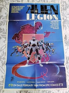 ORIGINAL ALIEN LEGION POSTER AUTO/ CARL POTTS W/COA (~22" X 34") LIGHTLY WORN - Picture 1 of 12
