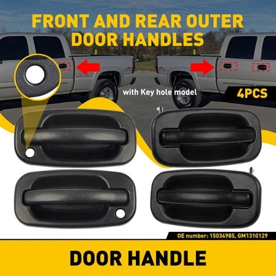 4Pcs Outside Door Handle LH+RH for 2002-2004 Chevrolet Avalanche 2500 New Base - Image 1 of 4