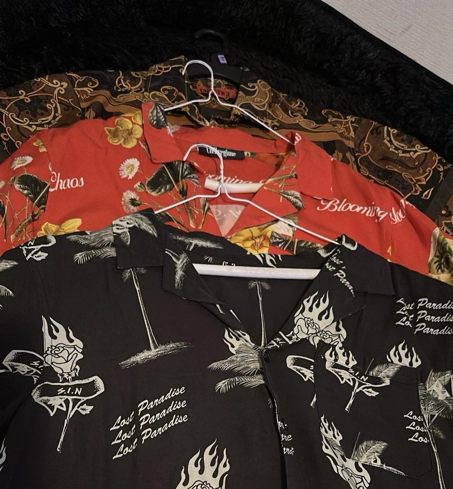 Men’s Designer Shirt Bundle 3 Pack Civil Regime & Prestige L/XL Streetwear Style - Image 1 of 4