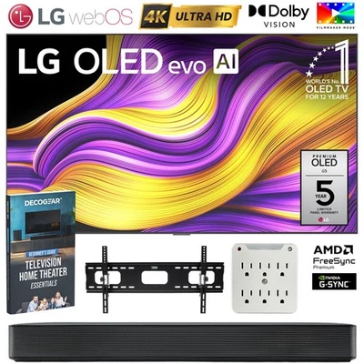 LG 77" G5 OLED evo 4K UHD Smart TV w/ One Wall Design (2025) + SKM1 Soundbar Kit - Image 1 of 4