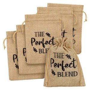 30 Pack Small Burlap Wedding Favor Bags, The Perfect Blend Gift Bag, 5x7 In - Picture 1 of 7