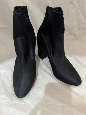 AQUAZZURA Botines Pull On Negro Satinado Talla 39 1/2 Foto 1 de 3