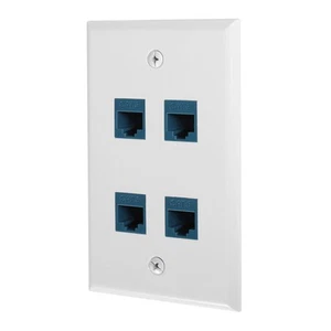 Ethernet Wand Platte 4 Port Wand Platte Stecker-Stecker Kompatibel mit Cat79801 - Afbeelding 1 van 7