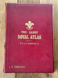 1913 Handy Royal Atlas - Alex Keith Johnston - 59 double page coloured maps - Picture 1 of 24