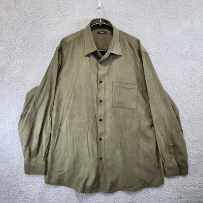 Camisa Alfani Para Hombres Con Botones Talla XL Verde Oliva Manga Larga Bolsillo Minimalista Foto 1 de 4