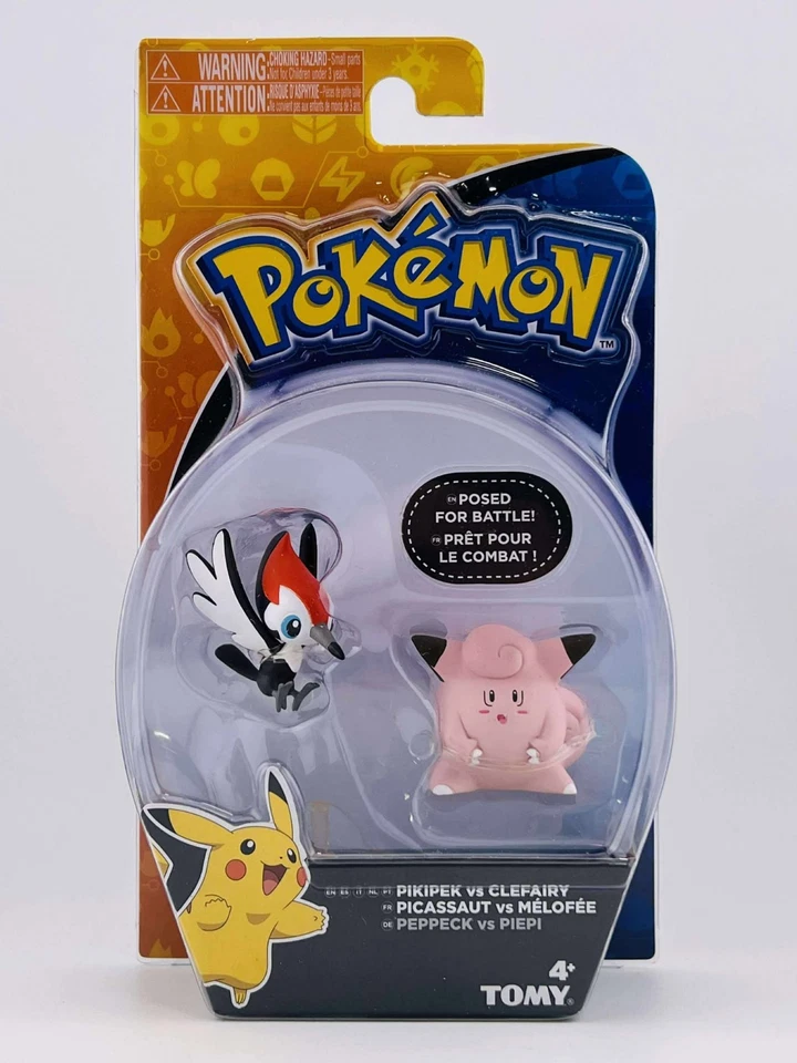 POKEMON PIKIPPEK VS CLEFAIRY 2-PACK SET FIGURE TOMY 2017 VINTAGE SEALED OFFICIAL - Image 1 of 1