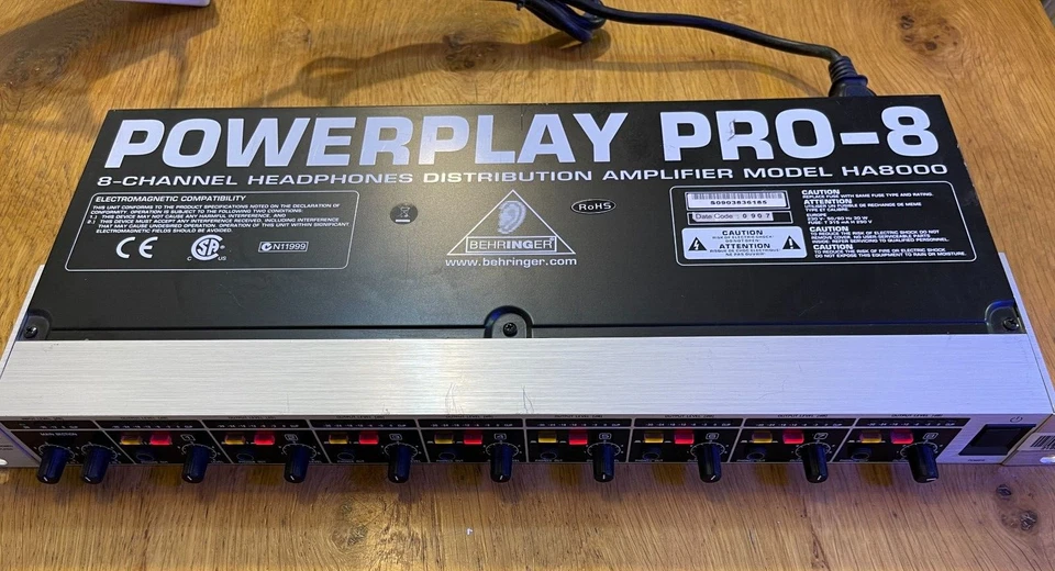 Behringer HA8000 8-Channel High-Power Headphones Mixing and Distribution - Image 1 of 4