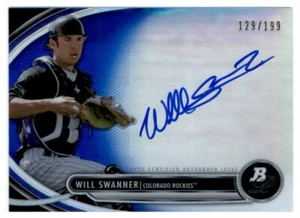 2012 Bowman Chrome Prospects Purple Refractors Will Swanner 129/199 Colorado - Picture 1 of 2