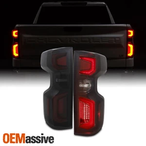 For 19-22 Chevy Silverado 1500 [Incandescent Type] LED Tube BLK Smoke Tail Light - Picture 1 of 12