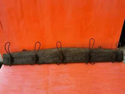 VINTAGE CLOTHES WOODEN HANGER ANTIQUE WARDROBE ACCESSORY RUSTIC COLLECTIBLE - Image 1 of 4
