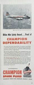Vintage Champion Spark Plug 1944 Print Ads Are Always Dependable Lot 3 