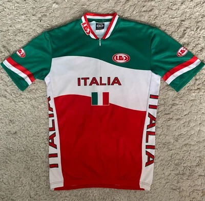 Louis Garneau Italia Cycling Jersey - Mens - Size M - Half Zip - Green/White/Red - Image 1 of 4