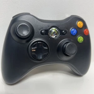 Microsoft Xbox 360 BLACK Wireless Controller Genuine OEM Controller TESTED - Picture 1 of 11