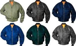 MA1 FLIEGERJACKE Bomberjacke US Pilotenjacke Army Blouson Wendejacke S-3XL NEU - Picture 1 of 7