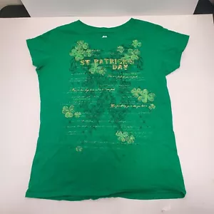 Maglietta Lucky giorno di San Patrizio da donna taglia large verde oro manica corta - Foto 1 di 4