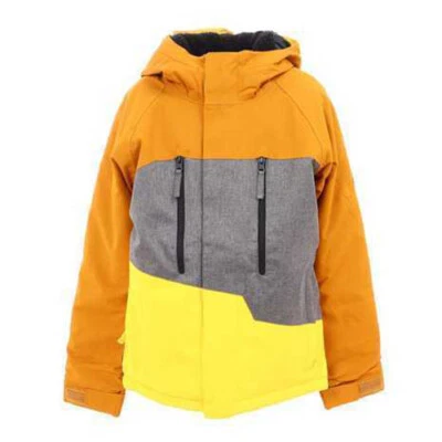 686 Boys Geo Snowboard Jacket (M) Golden Brown Colorblock M0W504-GLDB - Image 1 of 3