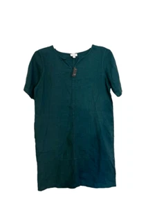 J. Jill Pure Jill New Garment Dyed Teal Linen Shift Dress sz S New with Tags - Picture 1 of 5