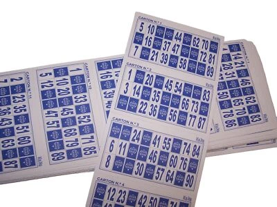Lot de 120 cartons pour bingo de 90 boules bleu - Photo 1/4