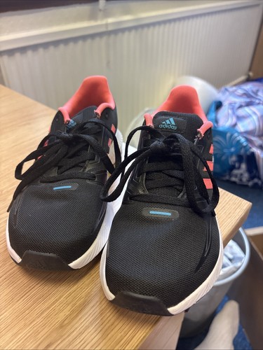 Adidas RunFalcon 2.0 UK taglia 3 scarpe da corsa nere art